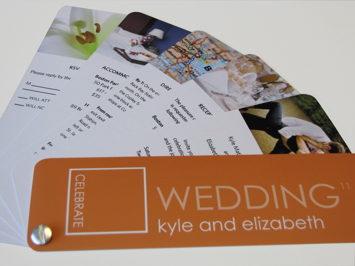 Orange Wedding Invitation - Swatch Book - Unique - Custom (Sample)