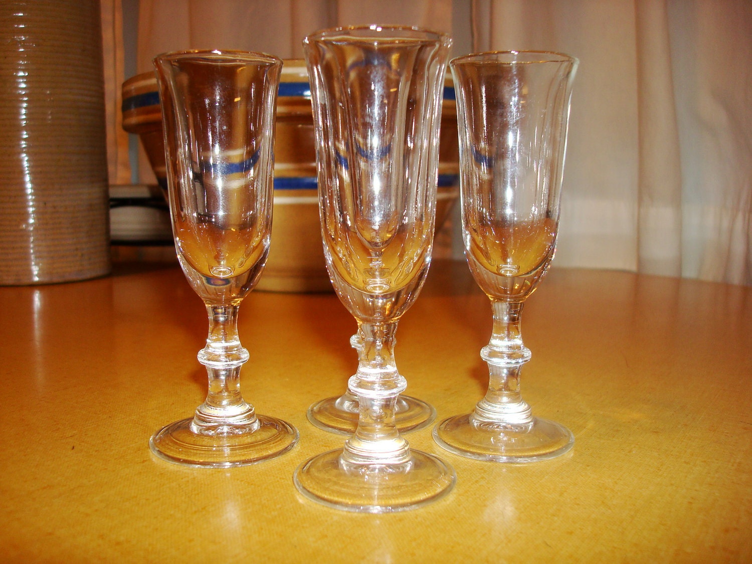 Vintage Stemmed Cordial Glasses Set of Four