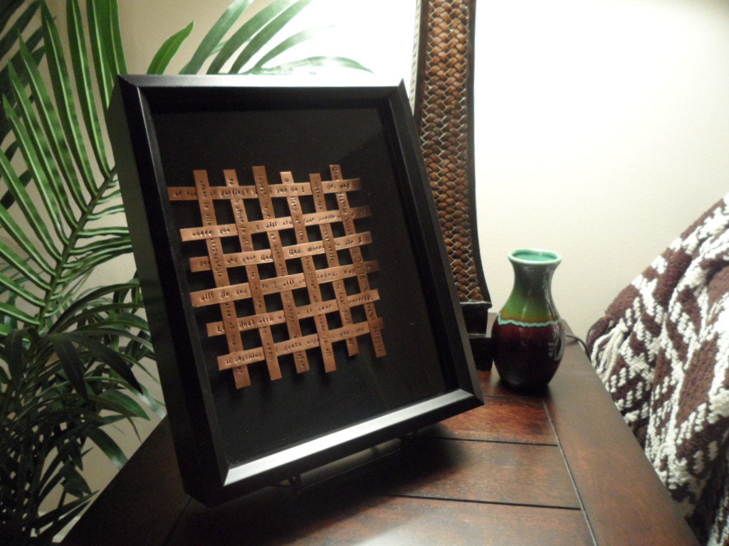 Copper Art In Wood Frame - Personalized - SnappinStudio Wall Art 7 year wedding anniversary - seven seventh