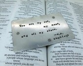 Wallet Card Insert - Hand Stamped Aluminum - Same Size as Credit Card - 10 Year Wedding Anniversary Gift