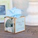 Personalized Blue Chocolate Brown Birth Announcement Photo Baby Block Shower Gift Boy Nursery Decor