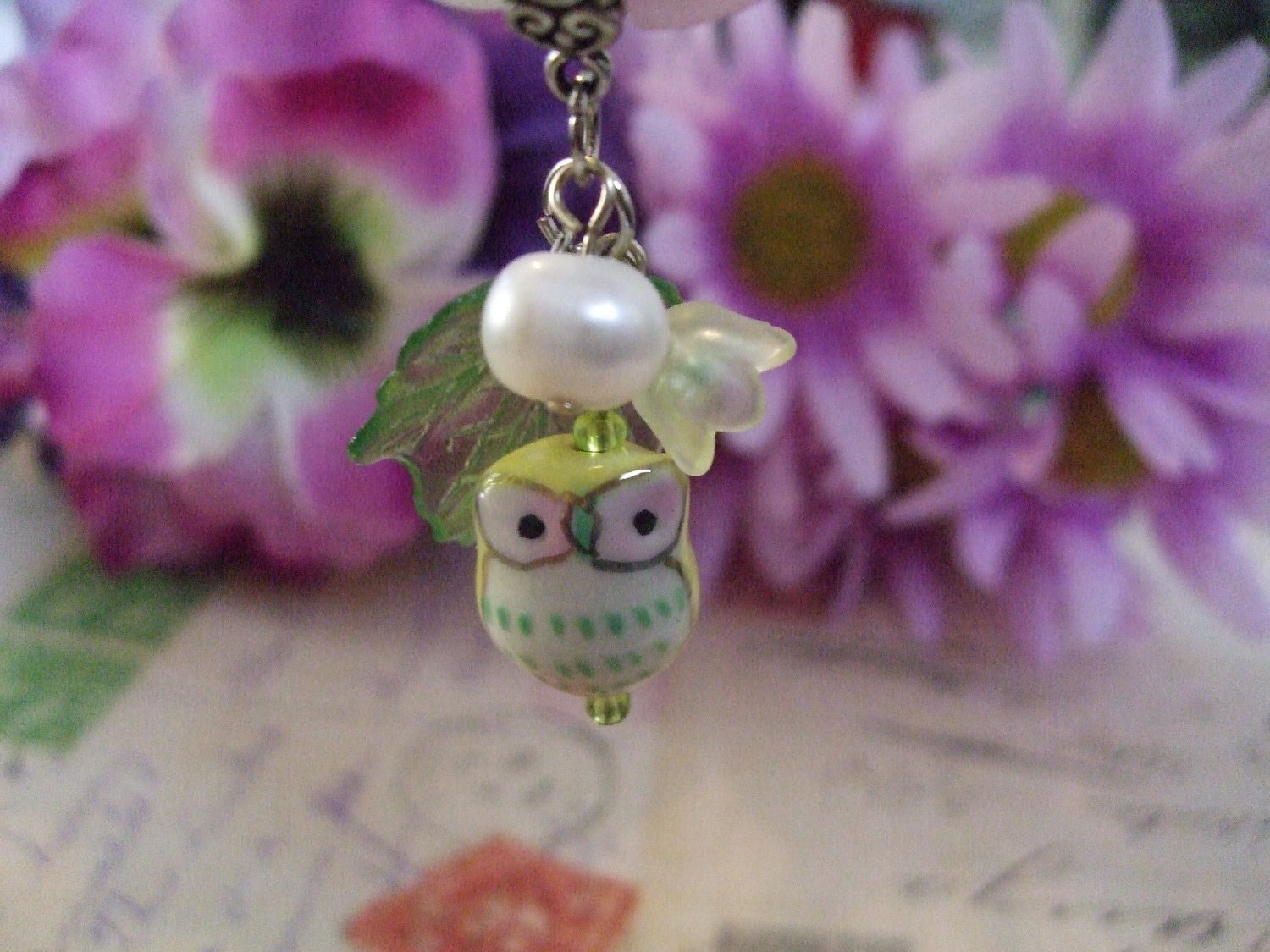 Little Owl Freshwater Pearl Rose and Snow Quartz Flower Necklace