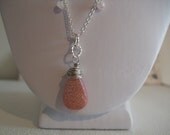 Pink Druzy Quartz Necklace