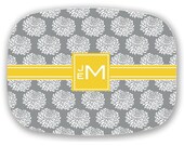 Personalized Melamine Platter- Floral Pattern- Choose your own Colors