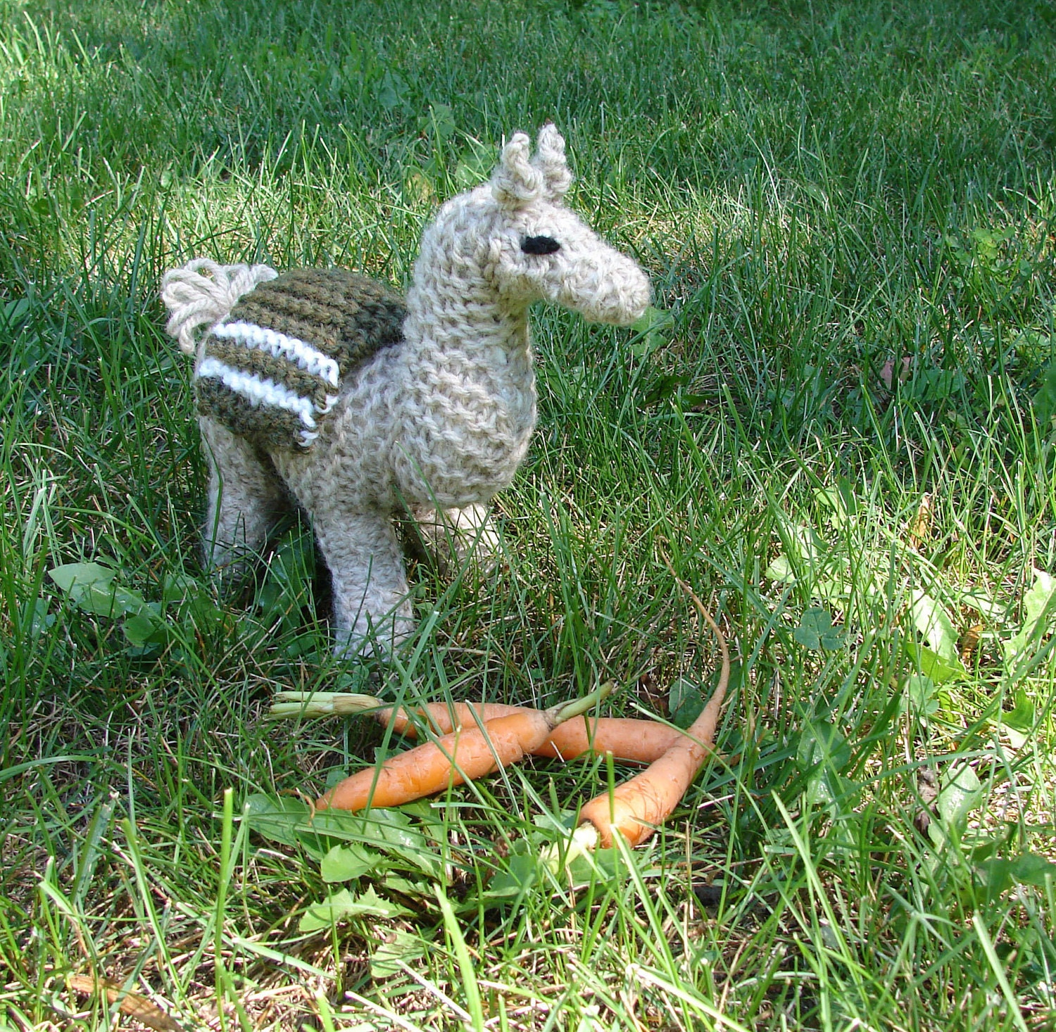 Knit Toy Llama, wool - oatmeal color natural toy llama, alpaca stuffed animal