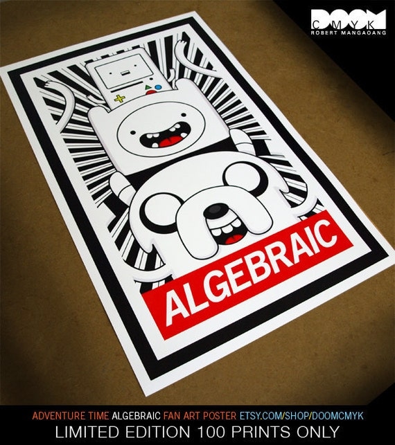 Limited Edition Adventure Time "ALGEBRAIC" Fan Art Poster 100 Prints Only