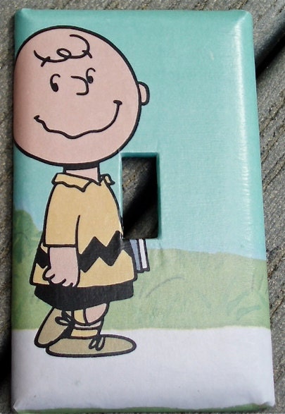 Charlie Brown Upcycled Switch Plate