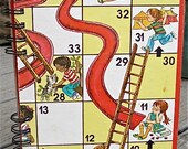 Chutes and Ladders upcycled, recycled notebook / journal