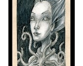 5"x7" matted print pet octopus