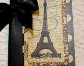 Altered Mini Composition Journal Notebook - Eiffel Tower - Vintage France