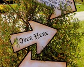 Vintage Inspired Alice in Wonderland Directional Signs - SET OF 3 SIGNS