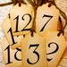 Vintage Inspired Table Number Tags - NUMBERS 1-10 Your Choice of Ribbon Color or Jute
