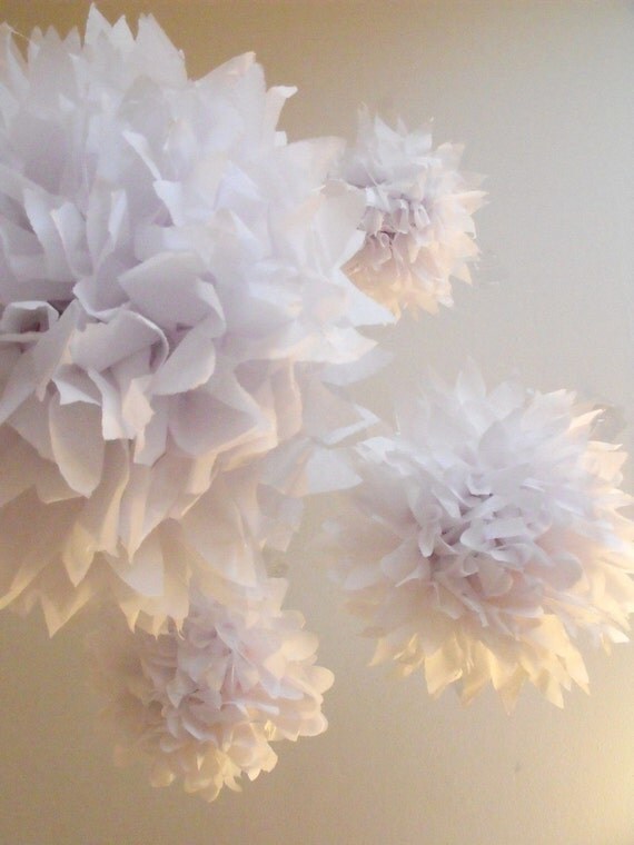 Snow White ... 10 Poms - DIY Craft Kit Il_570xn