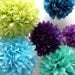 Peacock wedding ... 40 Tissue paper pompoms - peacock party