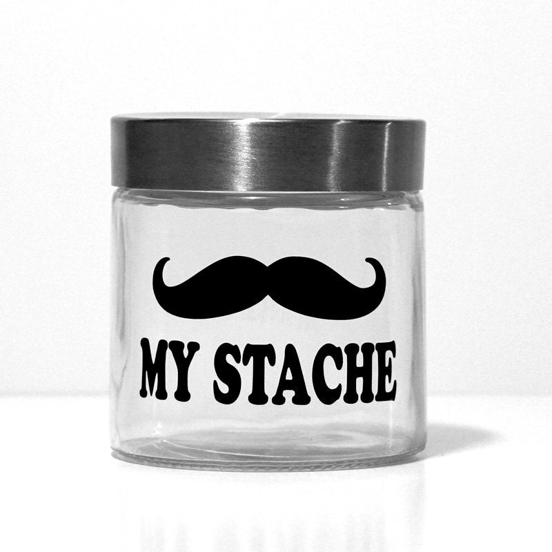 My Stache Musatche Jar  Fun place to stache your cash or other  goodies - MustacheGlass
