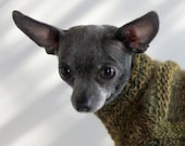Green Chevron XXX Small Chihuahua or Yorkie Sweater