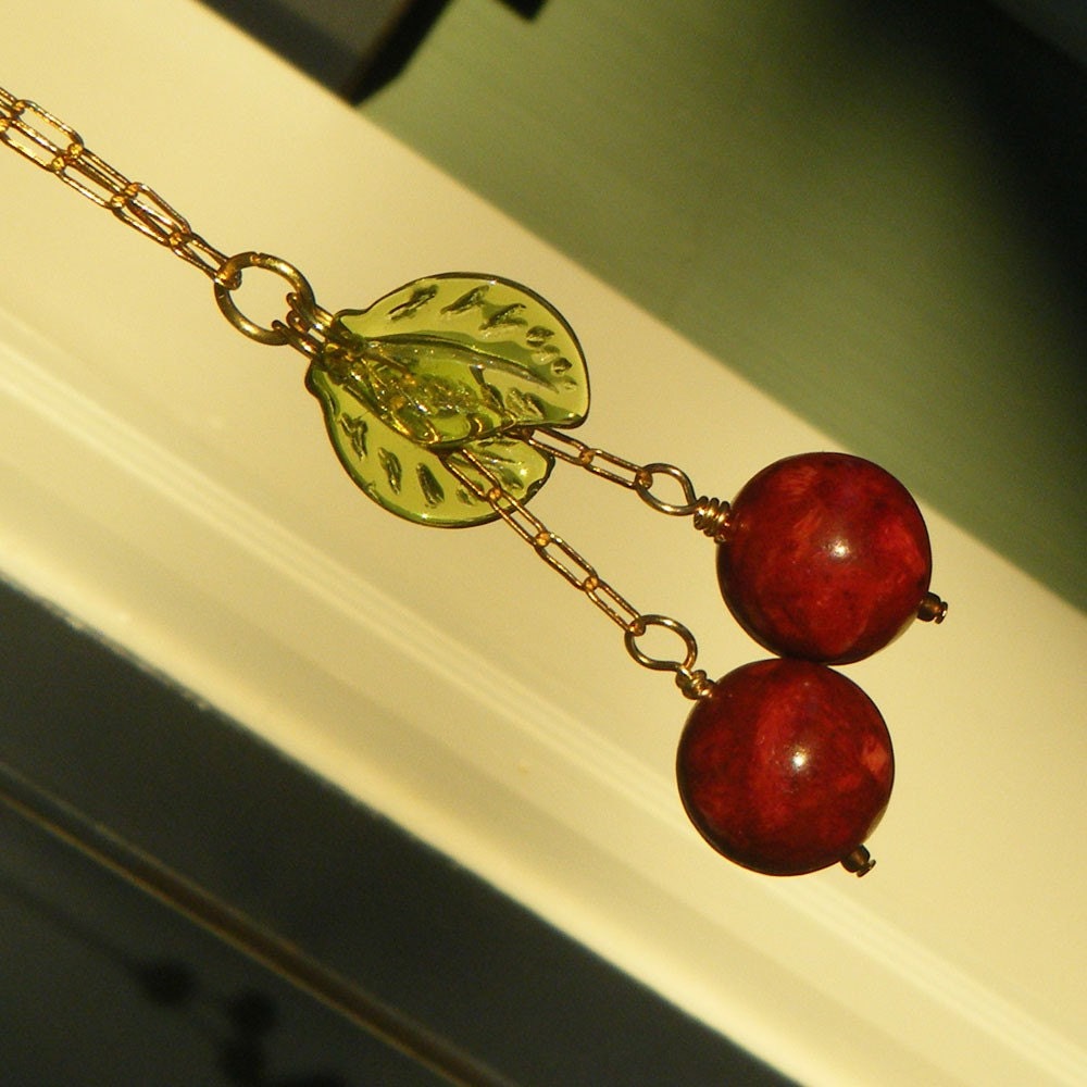 Cherry Bomb - Double Cherries Retro Style Necklace
