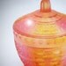 Glass Bowl with lid, Jewelry Holder, Candy Dish, Trinket Dish, Soap Pedestal Dish, hand painted