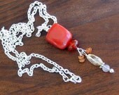 Fire Element Carnelian Citrine Sunstone Amber Necklace
