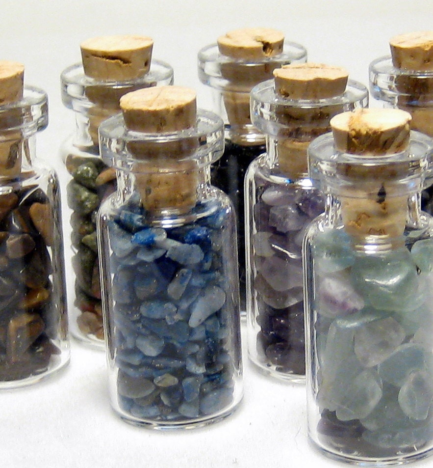 Tiny Bottles with Mini Crystal Stones