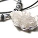 Crystal Quartz Cluster Pendant Leather Necklace
