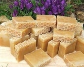 2 Goat's Milk Geranium Orange & Lemon honeycomb handmade soap Gift Pamper UK seller