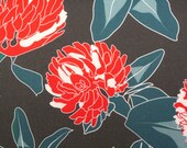 Home Fabric- "Clover Flower - Blue"  Cotton Linen - Fat Quarter- Ready to ship