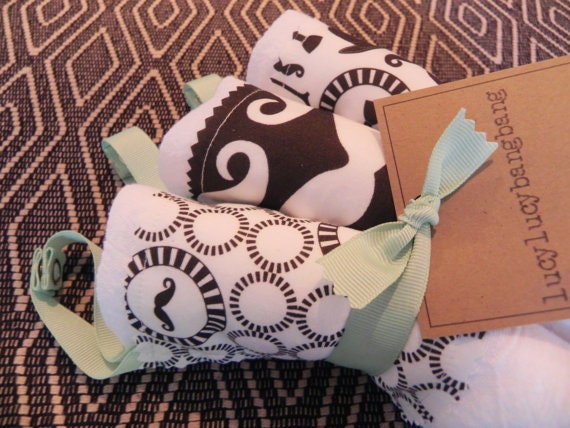 Black and White Organic cotton fabric- "Gentleman's Necessities" (Fat Quarter) Ready to ship