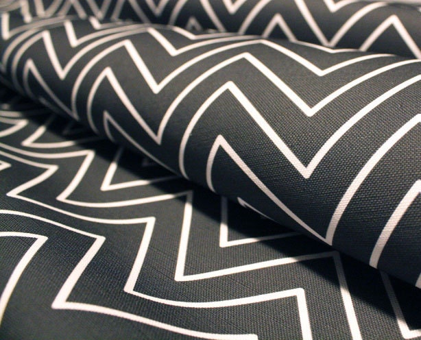 Reserved for Hilary - 1.5 yards - "Delicate Charcoal Chevron"- Cotton/Linen - ships 10 days after order