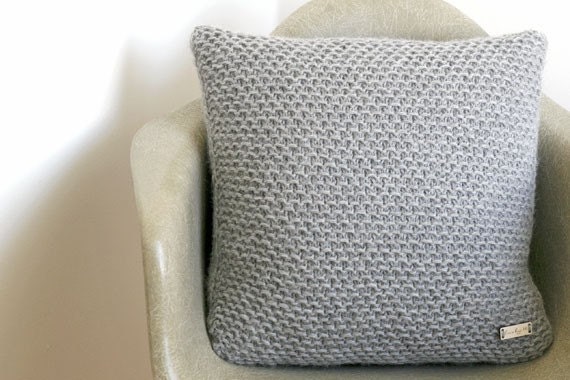 knitted cushion in grey - the PACIFIC COAST knit pillow
