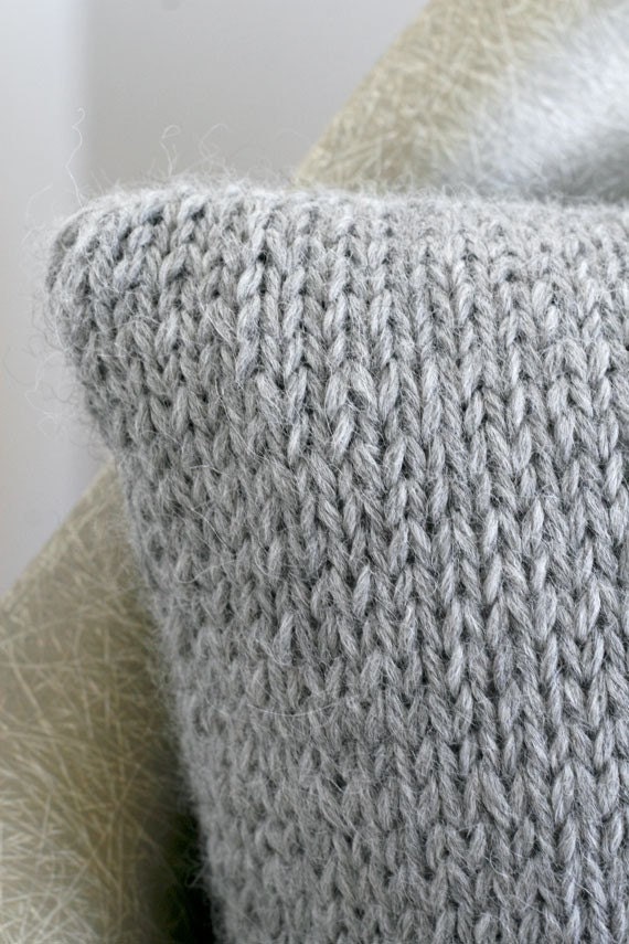 knitted cushion in grey - the PACIFIC COAST knit pillow
