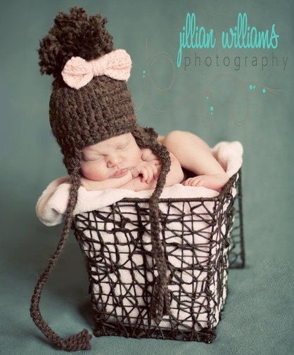 CROCHET PATTERN PDF-Extra chunky Earflap hat and optional bow