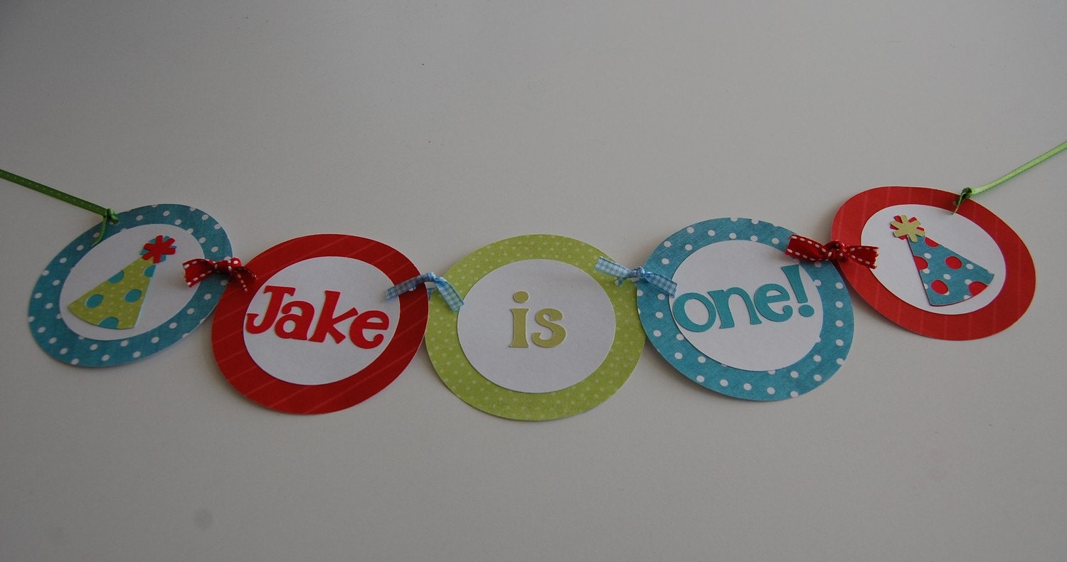 1st First Birthday High Chair Banner, You Pick the Colors