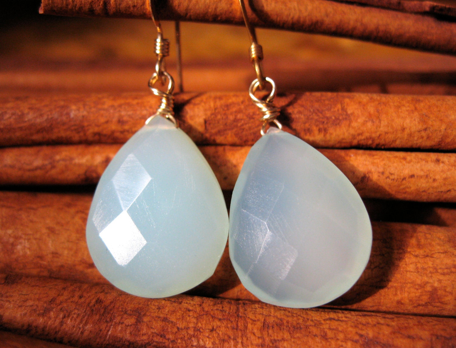 Peruvian Blue Chalcedony Earrings