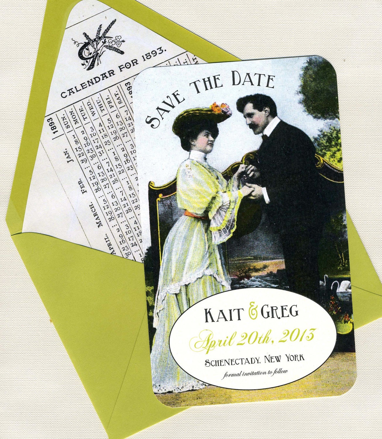 Vintage Couple Save the Dates