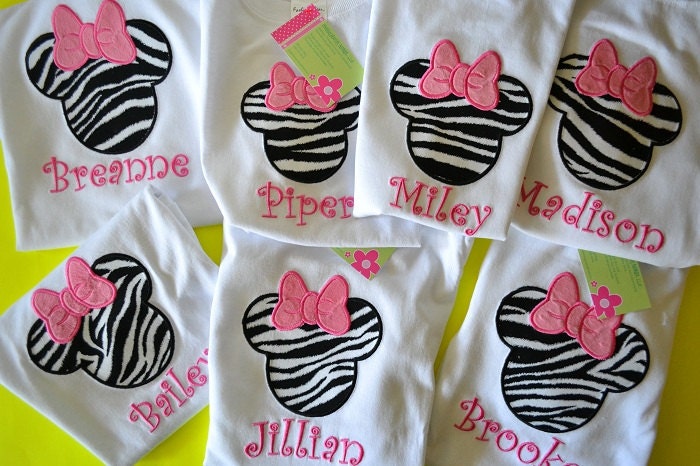 Minnie Mouse T Shirt, Appliqued and Monogrammed Tee shirt, custom boutique clothing
