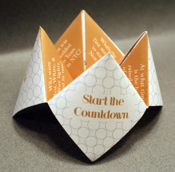 New Years Favor, New Years Card, New Years Decoration, Happy New Year, New Years Eve, Cootie Catcher, Card, Invitation, DIY, Custom