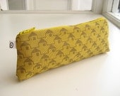 Hand screen Printed Pencil Case - Sewing Kit - Pouch