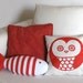 Fish Pillow Cushion Hand screen printed