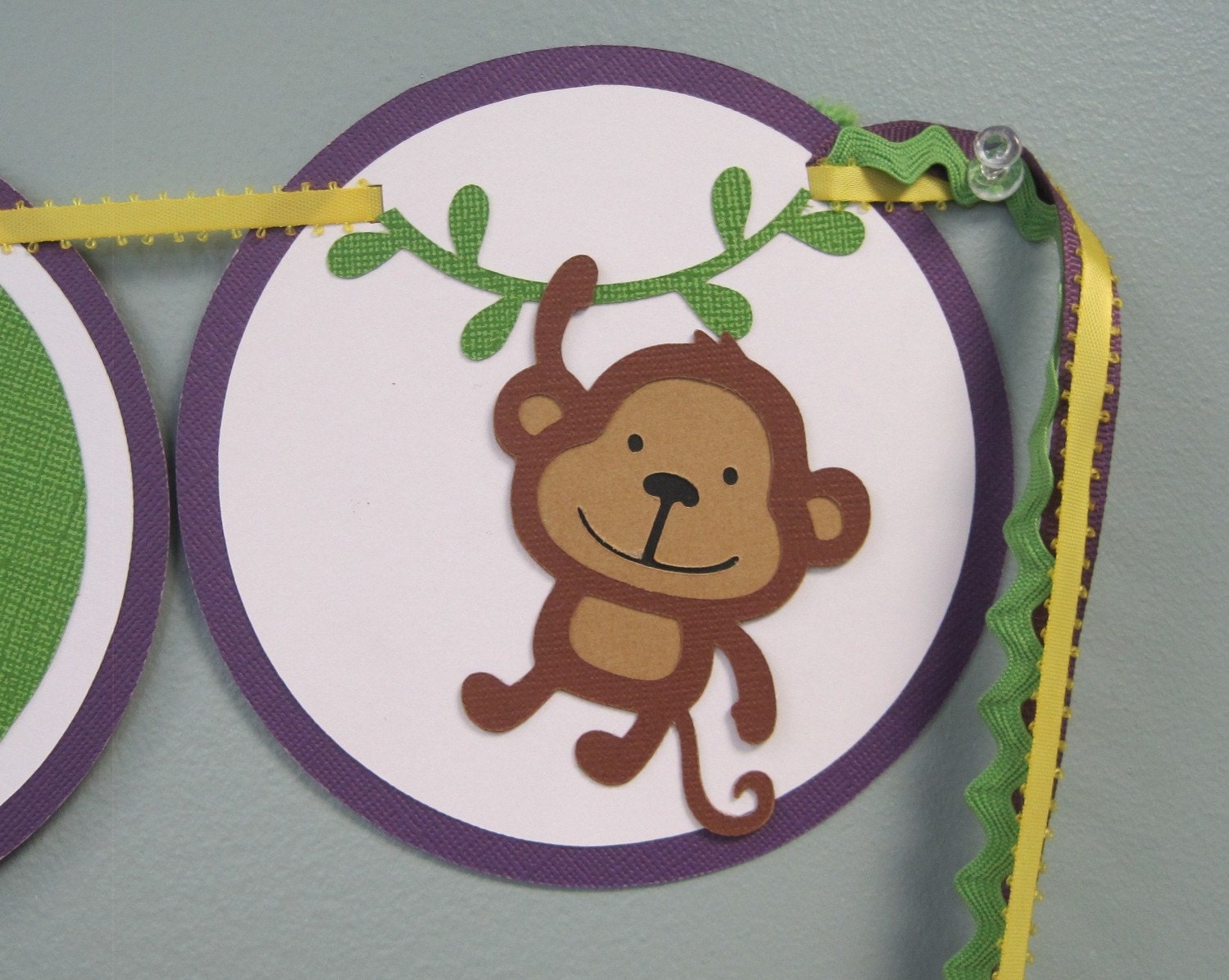 WILD SAFARI Custom Name Banner Made to Order Boy or Girl Jungle Birthday Handmade Christmas Gift