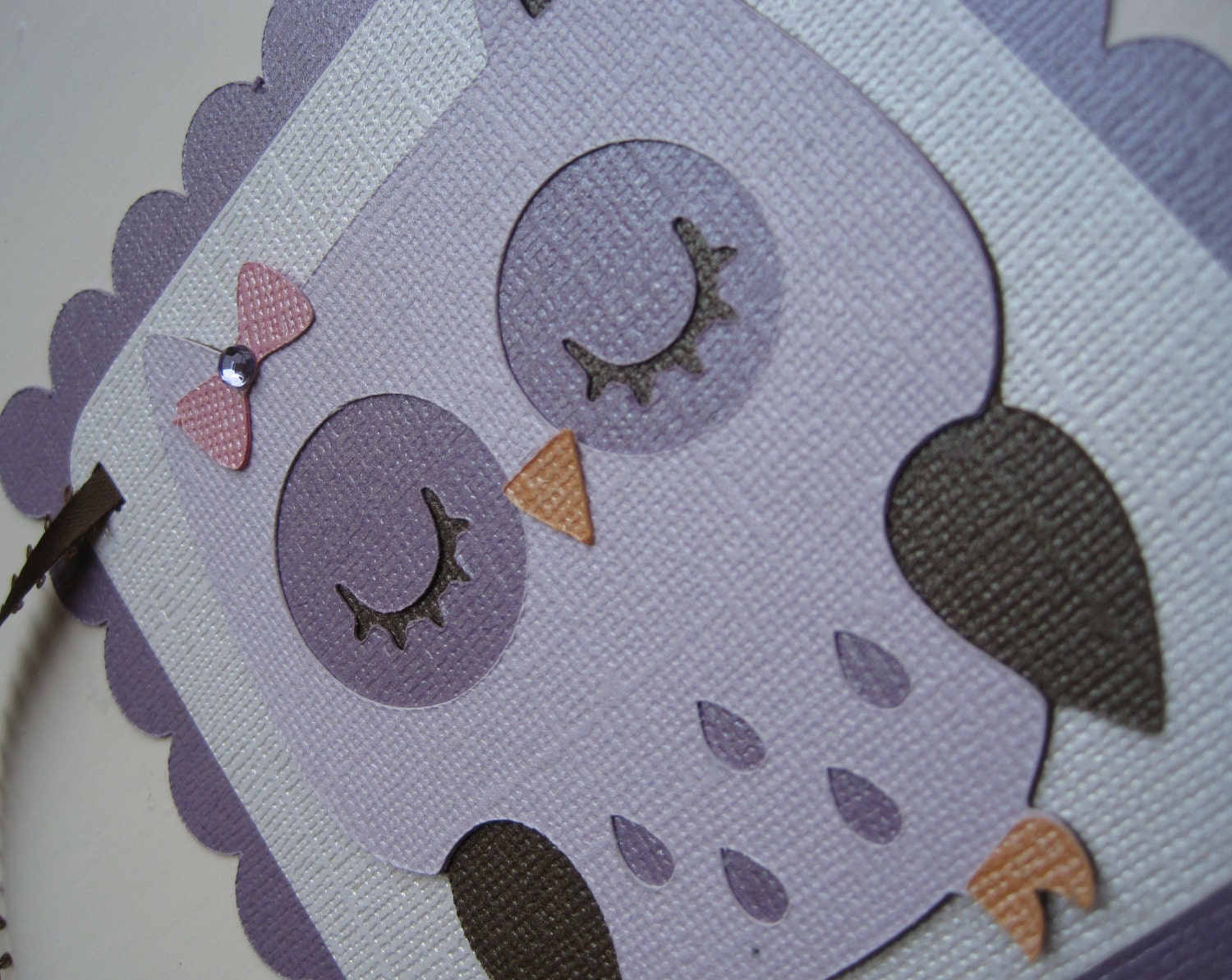 PRETTY PLUMS OWL Custom Name Banner Listing Handmade Christmas Gift