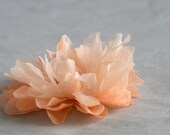 Bridal Hair Flower- Pale Peach and Ivory Handbeaded Pearl