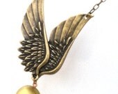 Steampunk Harry Potter MAGIC Golden Snitch - Locket Pendant Necklace - By GlazedBlackCherry