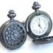 Steampunk - BLACK WIDOW Pocket Watch Cufflinks - Functions Pieces - Jet Black - Neo Victorian - GlazedBlackCherry