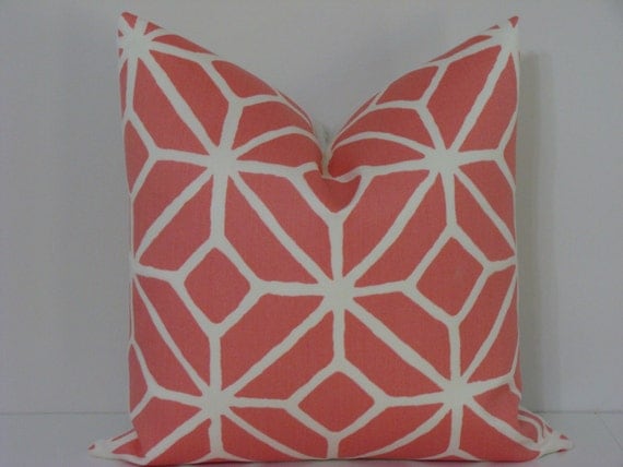 Trina Turk 20" x 20" Trellis Print-Watermelon Designer Pillow Cover