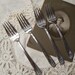 Vintage Antique Forks Daffodil Pattern  1950'sRogers Bros International Four Salad Forks Silver plated  Excellent Condition