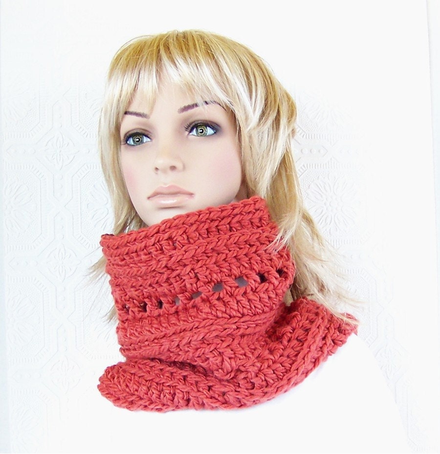 Hand Crochet Cowl - Copper - Winter Accessories Winter Fashion by handmade by Sandy Coastal Designs - ready to ship