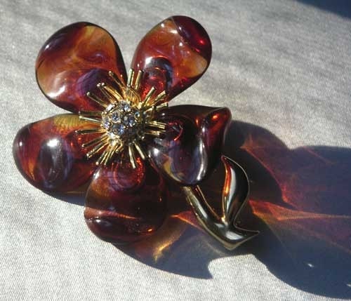 Joan Rivers Faux Tortoise Shell Flower Pin
