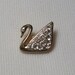 Swarovski Crystal and Gold Tone Swan Logo Tack Pin