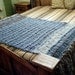 Faded Denim Blue Brown Cream Tan STRIPE Fringe Home Decor Throw Blanket, Knit Afghan